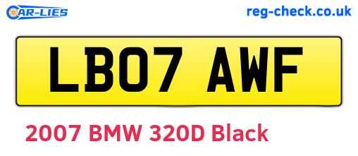 LB07AWF are the vehicle registration plates.