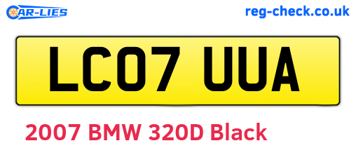 LC07UUA are the vehicle registration plates.