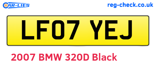 LF07YEJ are the vehicle registration plates.