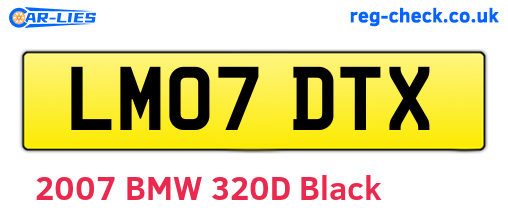 LM07DTX are the vehicle registration plates.