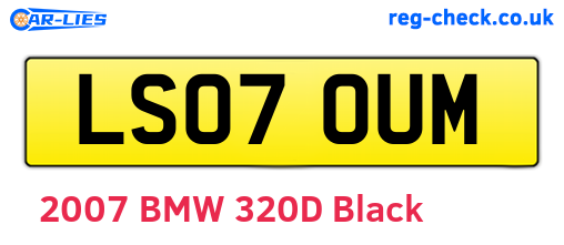 LS07OUM are the vehicle registration plates.