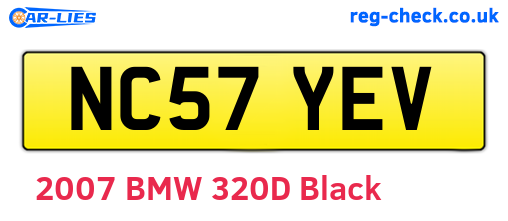 NC57YEV are the vehicle registration plates.