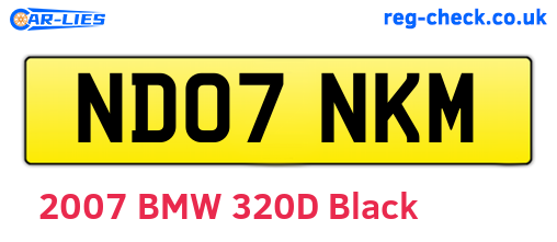 ND07NKM are the vehicle registration plates.