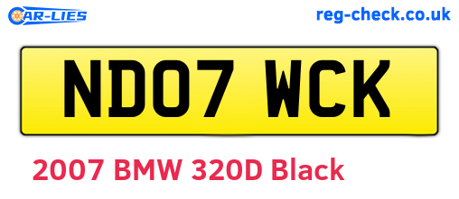 ND07WCK are the vehicle registration plates.