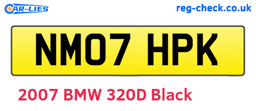 NM07HPK are the vehicle registration plates.