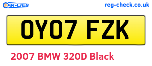 OY07FZK are the vehicle registration plates.