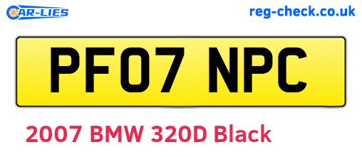 PF07NPC are the vehicle registration plates.