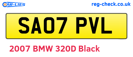 SA07PVL are the vehicle registration plates.