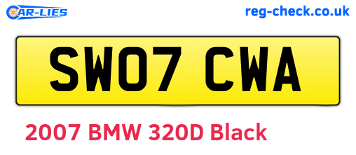 SW07CWA are the vehicle registration plates.