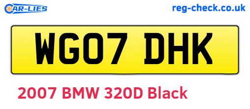 WG07DHK are the vehicle registration plates.