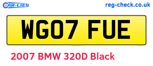 WG07FUE are the vehicle registration plates.