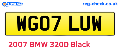 WG07LUW are the vehicle registration plates.