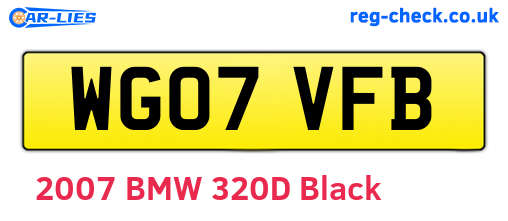 WG07VFB are the vehicle registration plates.
