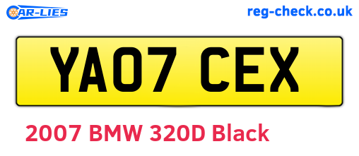 YA07CEX are the vehicle registration plates.