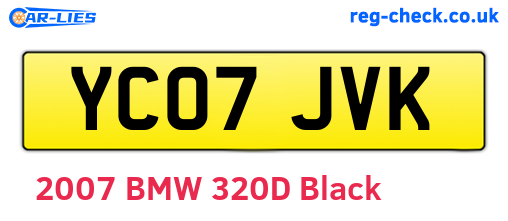 YC07JVK are the vehicle registration plates.