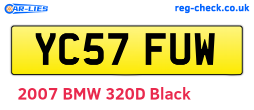 YC57FUW are the vehicle registration plates.