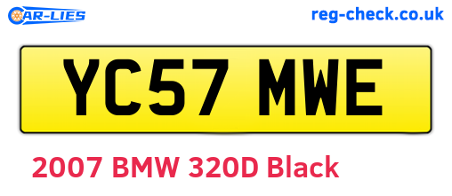 YC57MWE are the vehicle registration plates.