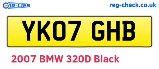 YK07GHB are the vehicle registration plates.