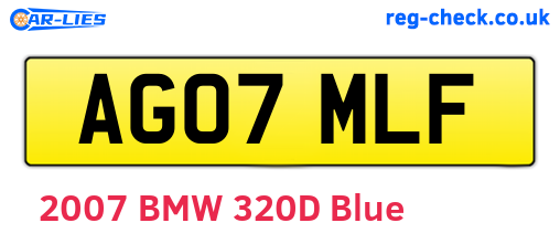 AG07MLF are the vehicle registration plates.