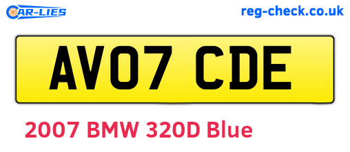 AV07CDE are the vehicle registration plates.