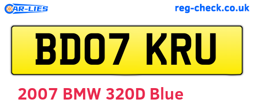 BD07KRU are the vehicle registration plates.