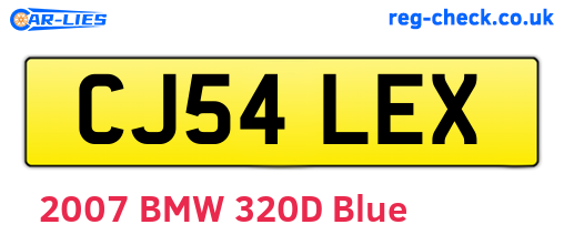 CJ54LEX are the vehicle registration plates.