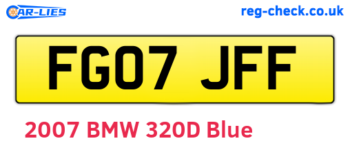 FG07JFF are the vehicle registration plates.