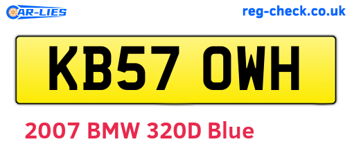 KB57OWH are the vehicle registration plates.