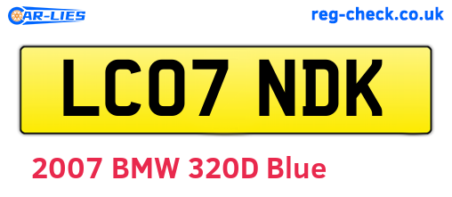 LC07NDK are the vehicle registration plates.
