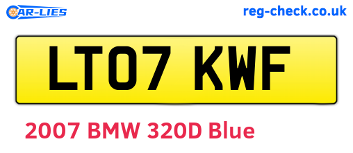 LT07KWF are the vehicle registration plates.
