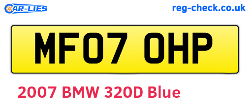 MF07OHP are the vehicle registration plates.