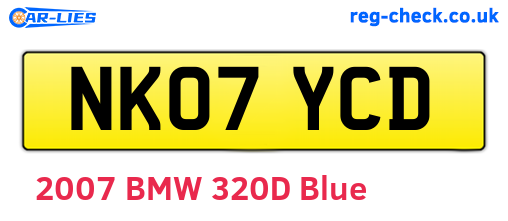 NK07YCD are the vehicle registration plates.