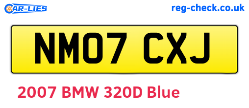 NM07CXJ are the vehicle registration plates.