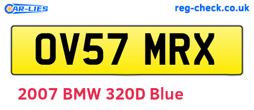 OV57MRX are the vehicle registration plates.