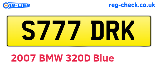 S777DRK are the vehicle registration plates.