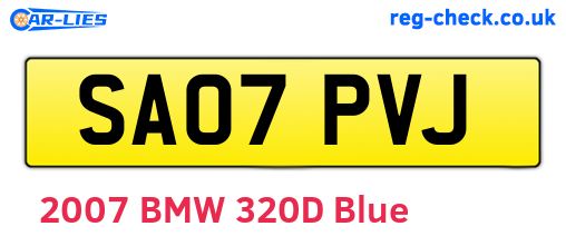 SA07PVJ are the vehicle registration plates.