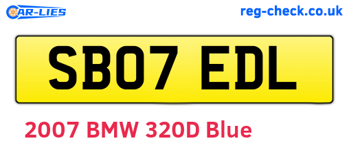 SB07EDL are the vehicle registration plates.