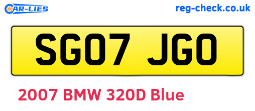SG07JGO are the vehicle registration plates.