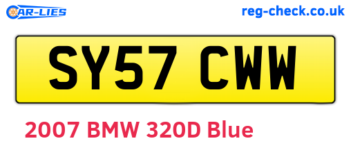 SY57CWW are the vehicle registration plates.