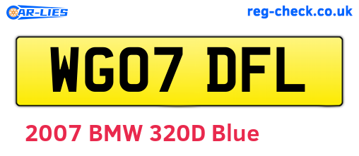 WG07DFL are the vehicle registration plates.