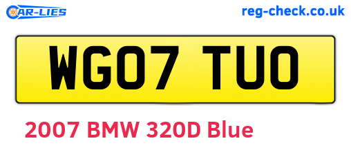 WG07TUO are the vehicle registration plates.