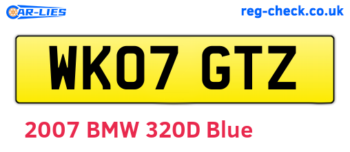 WK07GTZ are the vehicle registration plates.