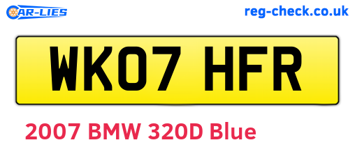 WK07HFR are the vehicle registration plates.