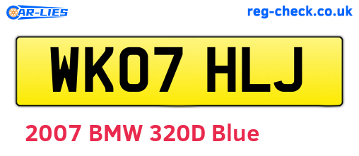 WK07HLJ are the vehicle registration plates.