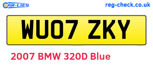 WU07ZKY are the vehicle registration plates.