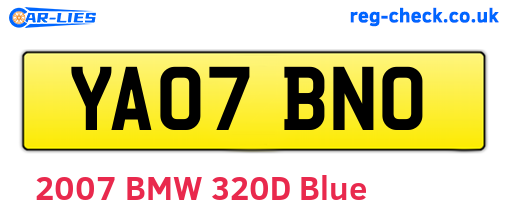 YA07BNO are the vehicle registration plates.