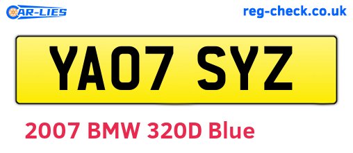 YA07SYZ are the vehicle registration plates.