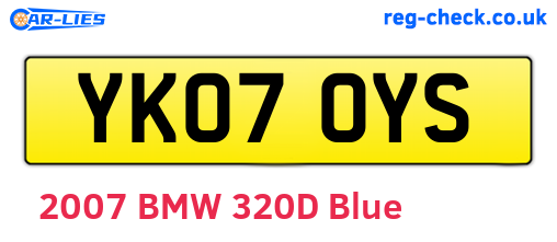 YK07OYS are the vehicle registration plates.