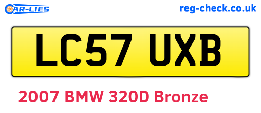 LC57UXB are the vehicle registration plates.