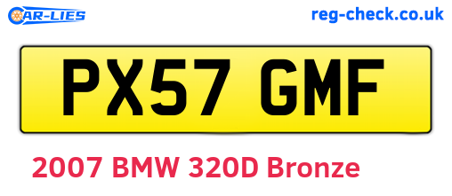 PX57GMF are the vehicle registration plates.